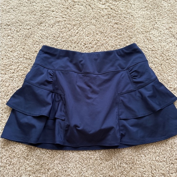 Athleta Blue Skater Mini Skirt with Ruffled Hem - Picture 1 of 7